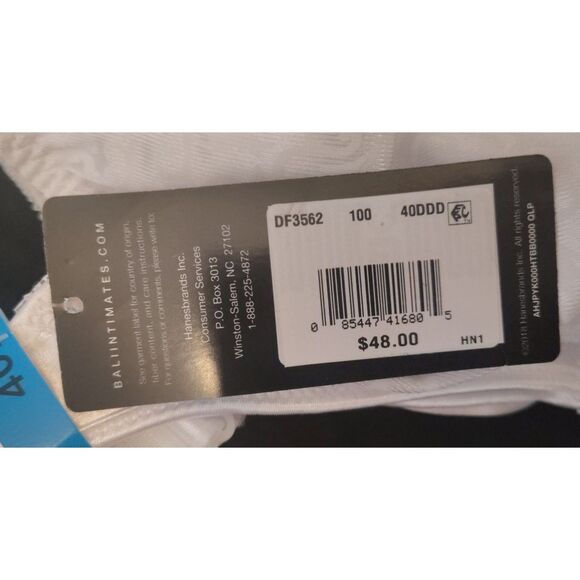 NWT Bali Satin Tracings Underwire Minimizer Bra Size 40DDD White Curvy DF3562 - Picture 3 of 5